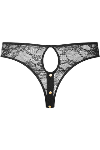 Maison Close Jeux Magnétiques Openable Black Lace High Waist Thong