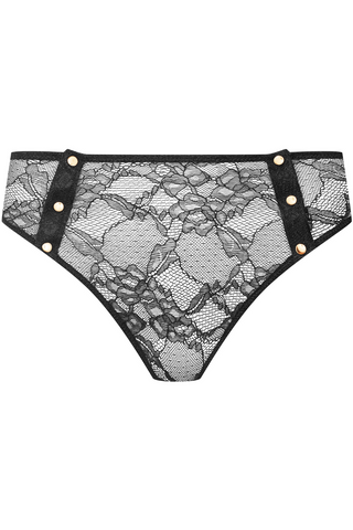 Maison Close Jeux Magnétiques Openable Black Lace High Waist Thong