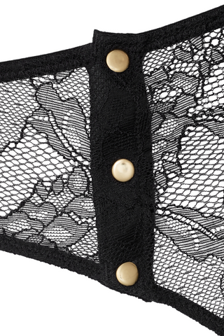 Maison Close Jeux Magnétiques Openable Black Lace High Waist Thong