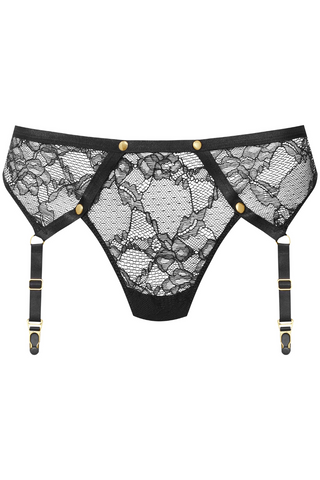 Maison Close Jeux Magnétiques Openable Black Lace Suspender Belt Thong