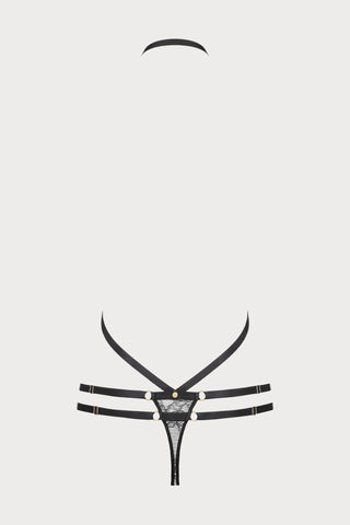 Jeux Magnétiques Black Lace Thong Harness