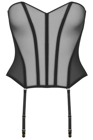 Maison Close L'Amoureuse Black Corset with Suspenders