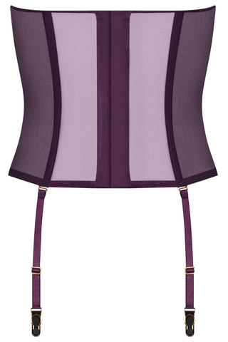 Maison Close L'Amoureuse Corset with Suspenders in Purple