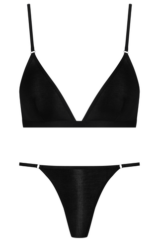 Maison Close La Femme Amazone Triangle Bra & Mini Thong Black