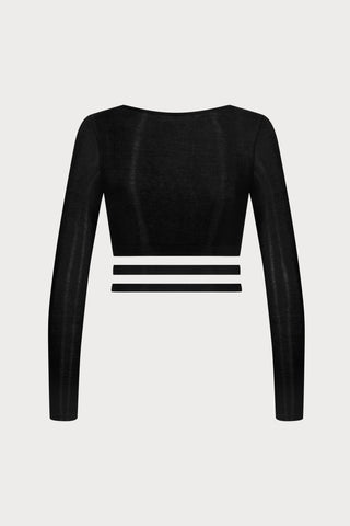 La Femme Amazone Long Sleeve Top Black
