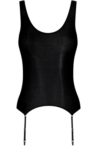 Maison Close La Femme Amazone Tank Top with Suspenders Black