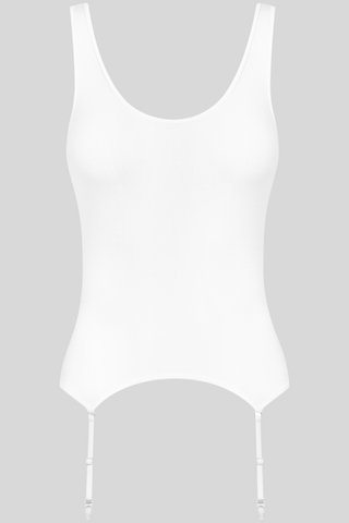 Maison Close La Femme Amazone Tank Top with Suspenders White