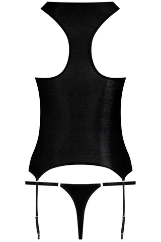 Maison Close La Femme Amazone Suspender Top & Mini Thong Black