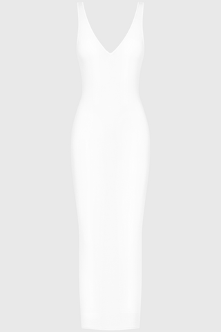 Maison Close La Femme Amazone V Neck Long Dress White