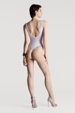 Maison Close La Femme Amazone V Neck Thong Body White
