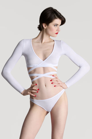 Maison Close La Femme Amazone Long Sleeve Wrap Top White