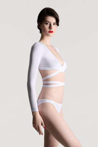 Maison Close La Femme Amazone Long Sleeve Wrap Top White