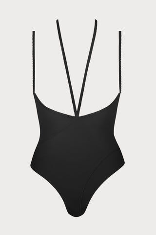 Le Petit Secret Black Cupless Thong Bodysuit