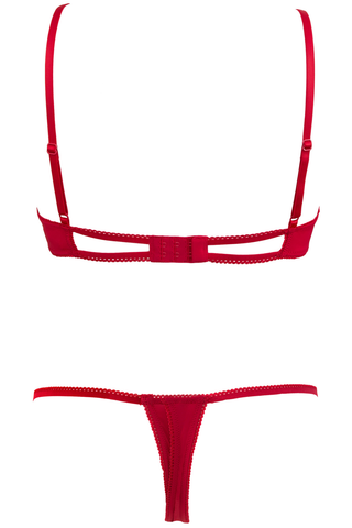 Maison Close Le Petit Secret Cupless Bra & Openable Thong Red