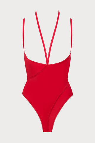 Le Petit Secret Red Cupless Thong Bodysuit