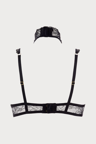 Maison Close Le Petit Secret Dentelle Cupless Bra Black - Back