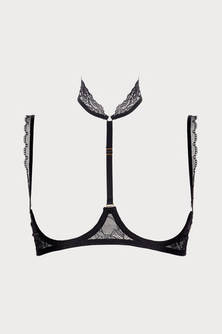 Maison Close Le Petit Secret Dentelle Cupless Bra Black 