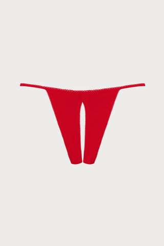 Le Petit Secret Openable Thong in Red