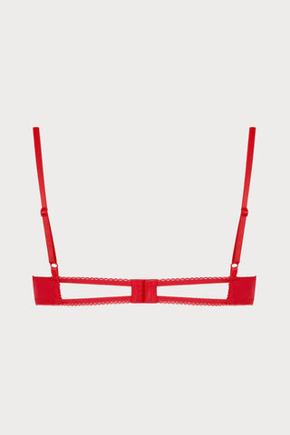 Le Petit Secret Cupless Bra with Bow in Red