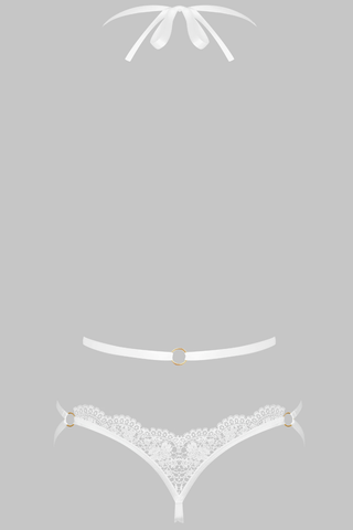 Maison Close Le Ravissant White Guipure Set - Naughty Knickers