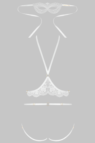 Maison Close Le Ravissant White Guipure Set - Naughty Knickers