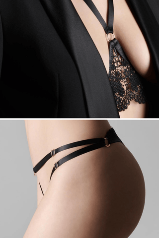 Maison Close Le Ravissant Harness & Naked Thong Black