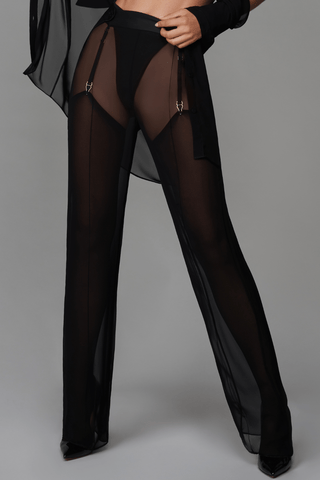 Maison Close Le Vestiaire Chiffon Suspender Trousers Black