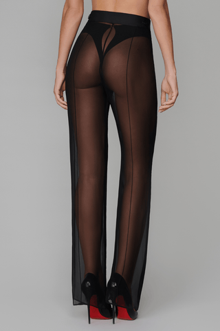 Maison Close Le Vestiaire Chiffon Suspender Trousers Black