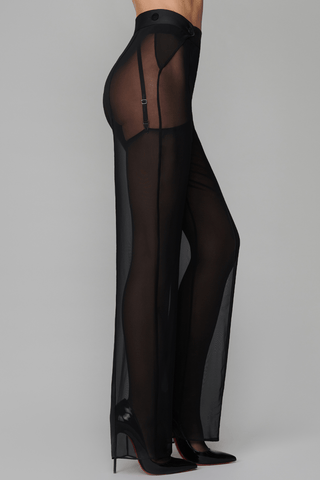 Maison Close Le Vestiaire Chiffon Suspender Trousers Black