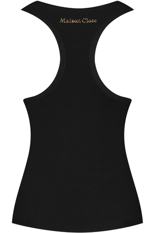 Maison Close Le Vestiaire Ribbed Cotton Tank Top Black