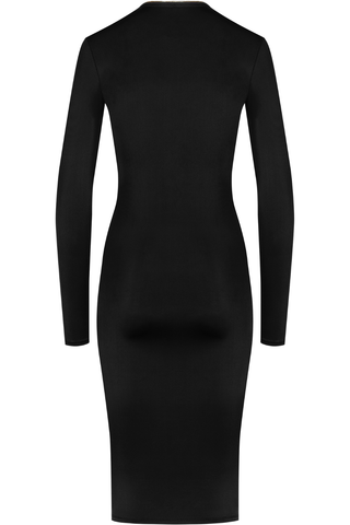 Maison Close Le Vestiaire Stretch Jersey Midi Dress with Zip Black