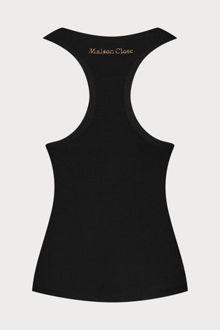 Le Vestiaire Ribbed Cotton Tank Top Black