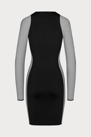 Le Vestiaire Stretch Jersey & Mesh Mini Dress, Size M (UK 8-10)