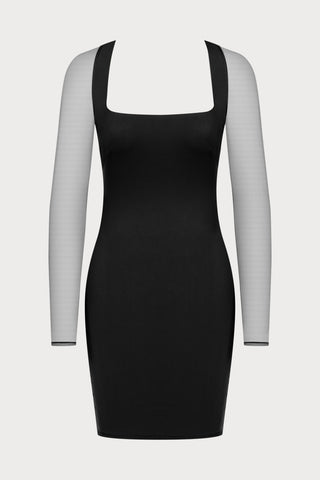 Le Vestiaire Stretch Jersey & Mesh Mini Dress, Size M (UK 8-10)