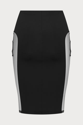 Le Vestiaire Stretch Jersey & Tulle Suspender Pencil Skirt