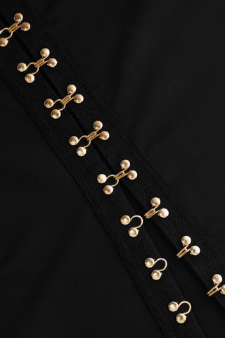 Maison Close Le Vestiaire Stretch Jersey Midi Skirt with Hooks Black