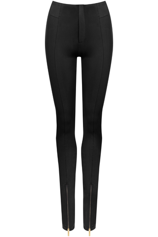 Maison Close Le Vestiaire Stretch Jersey Trousers with Zips Black