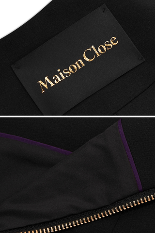 Maison Close Le Vestiaire Wool Pencil Skirt with Zips Black