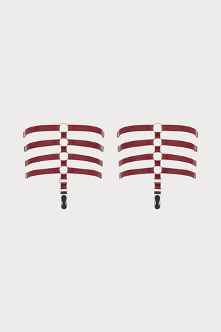 Maison Close Les Fétiches Burgundy Leg Garters - Naughty Knickers