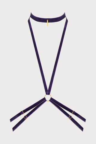 Maison Close Les Fétiches Purple Velvet Harness - Naughty Knickers