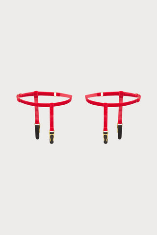 Maison Close Les Fétiches Red Velvet Leg Garters - Naughty Knickers