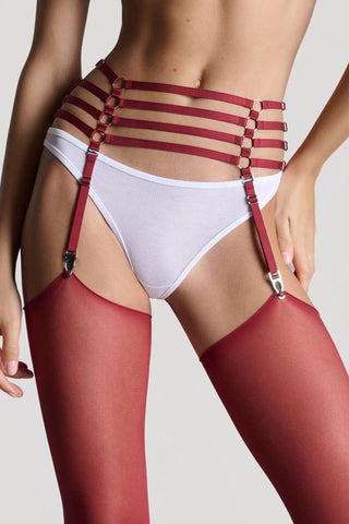 Maison Close Les Fétiches Burgundy Garter Belt - Naughty Knickers