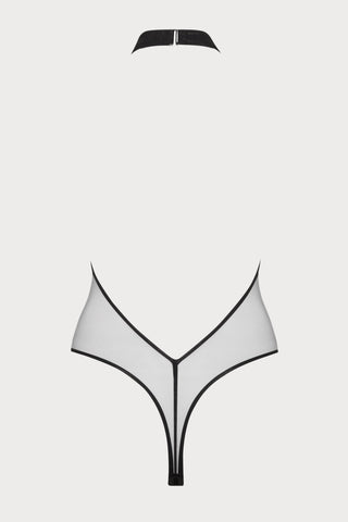 Minuit Plunging Halterneck Thong Swimsuit in Black