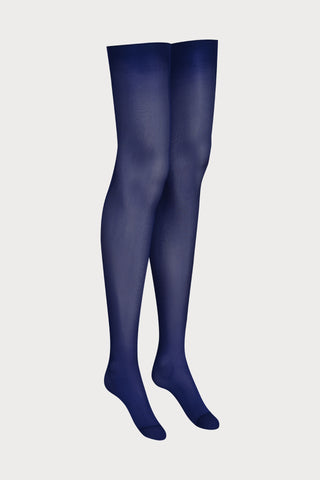 Maison Close Navy Purple Cut & Curled Stockings 40 Denier