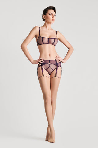 Maison Close Nude Purple Seam Stockings | Cut & Curled Stockings