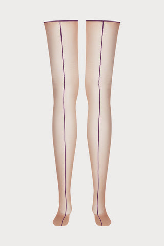 Maison Close Nude Purple Seam Stockings | Cut & Curled Stockings