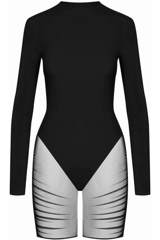 Maison Close Nuit Fauve Long Sleeve Bodyshort Black