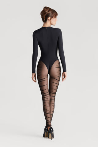 Maison Close Nuit Fauve Long Sleeve Catsuit Black