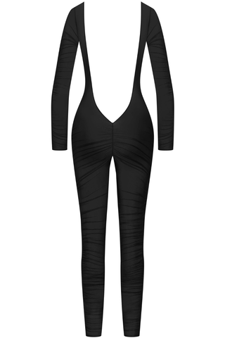 Maison Close Nuit Fauve Long Sleeve Naked Back Catsuit Black