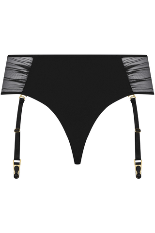 Maison Close Nuit Fauve Openable High Waist Suspender Tanga Black